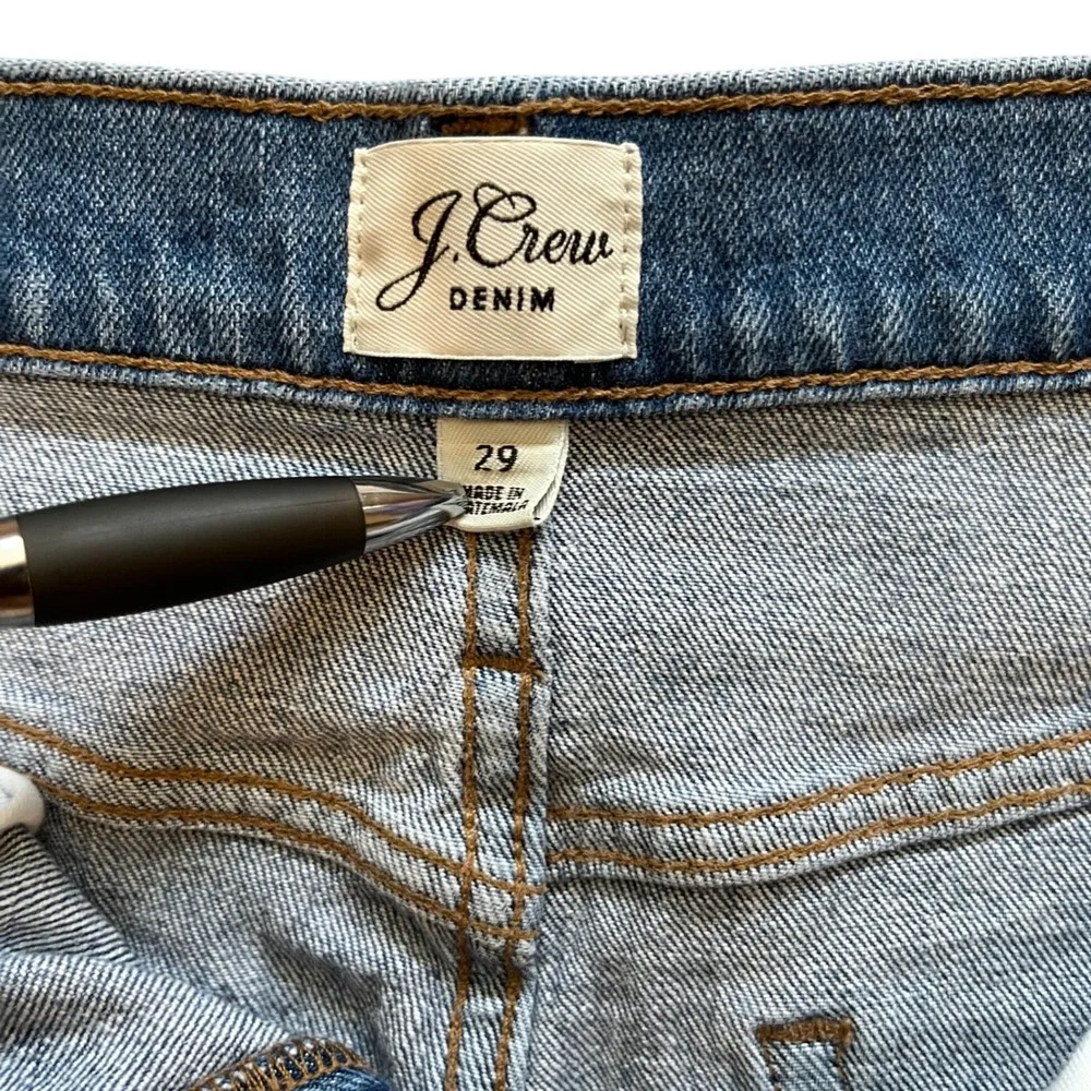 J.Crew Denim Button Front Mini Skirt Medium Wash Blue Size 29 High Waisted